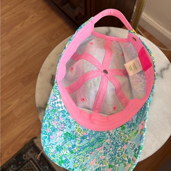 LILLY PULITIZER Run Around Baseball Cap Colorful Tropical Pastel Resort Pink - Picture 2 of 4